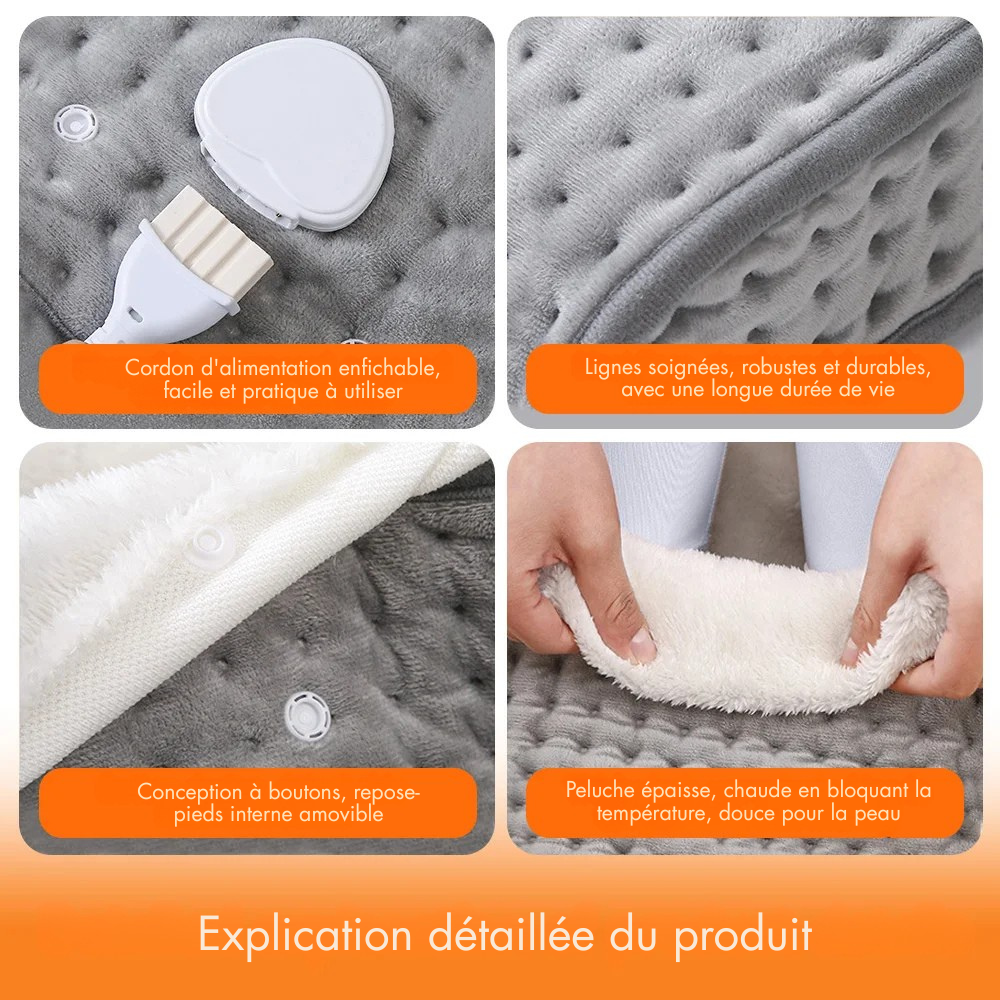 Chauffe-Pieds Électrique USB doux  - 9 Niveaux de Chauffage 🔥👣