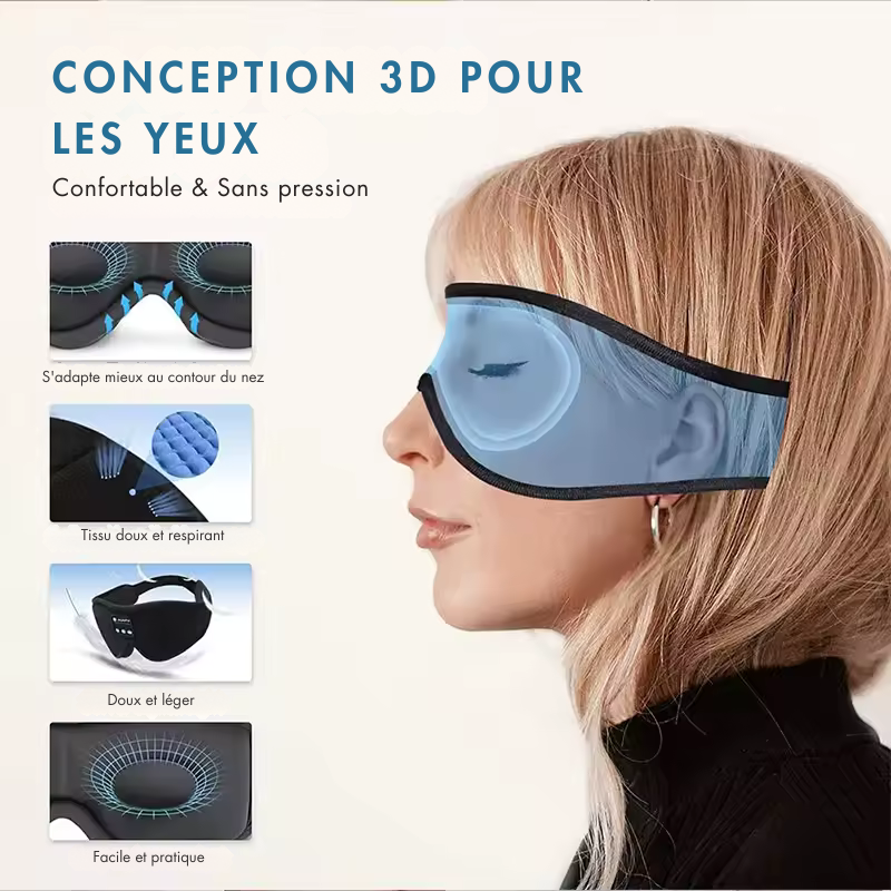 Écouteurs de Sommeil Bluetooth 3D