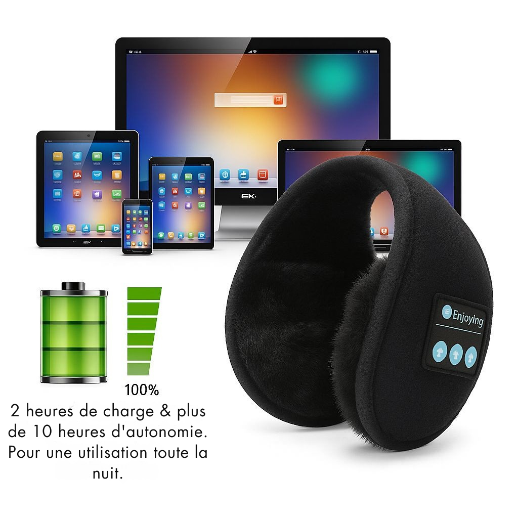 CACHE-OREILLES BLUETOOTH | Chaleur Intelligente & Son Immersif