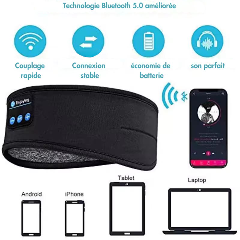 BANDEAU BLUETOOTH | Son • Sommeil • Sport