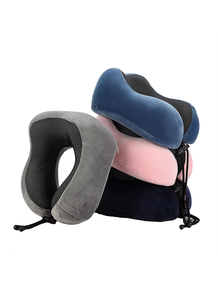 Oreiller de Voyage Ergonomique U - Coton à Mémoire de Forme