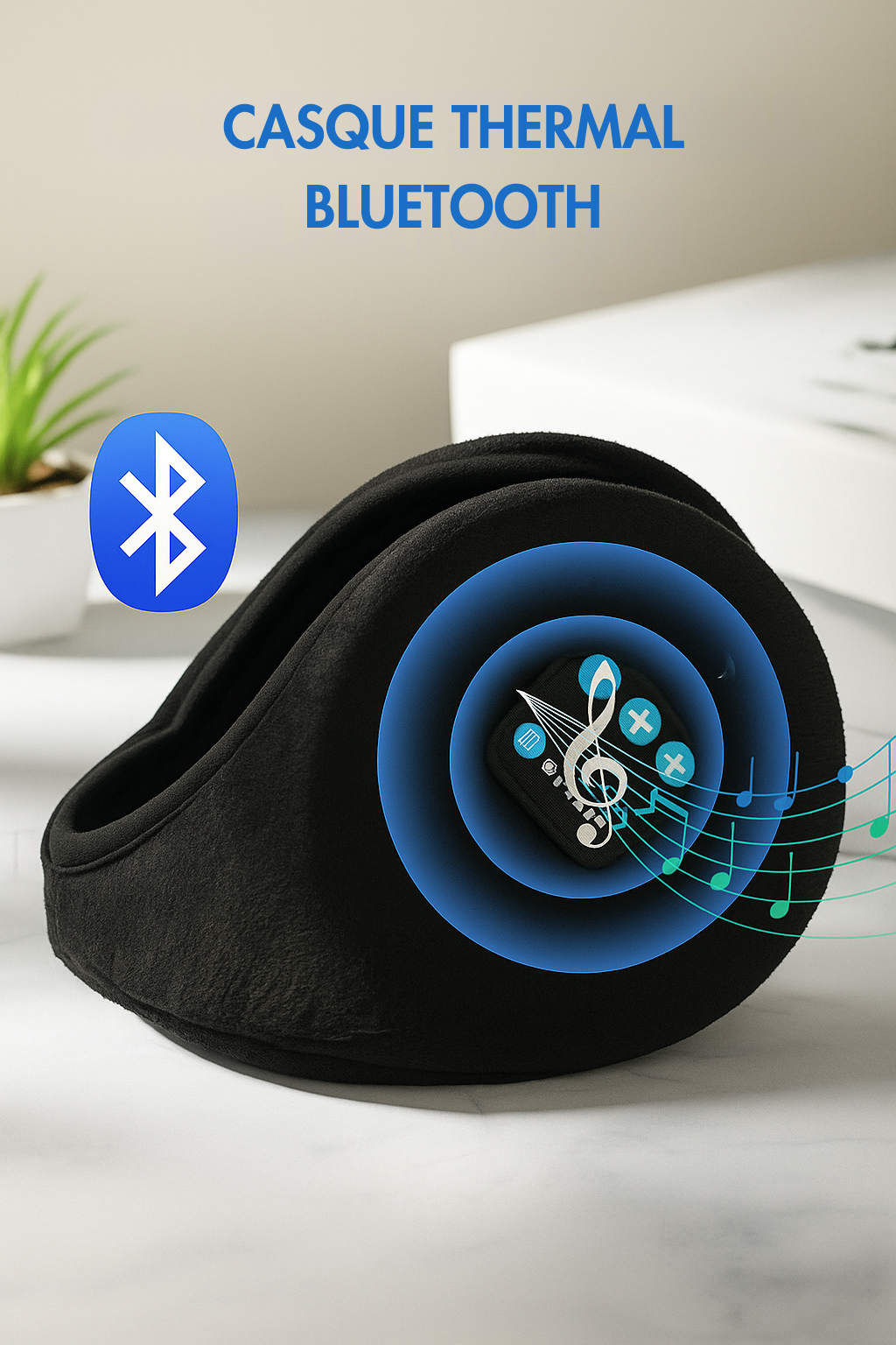 CACHE-OREILLES BLUETOOTH | Chaleur Intelligente & Son Immersif