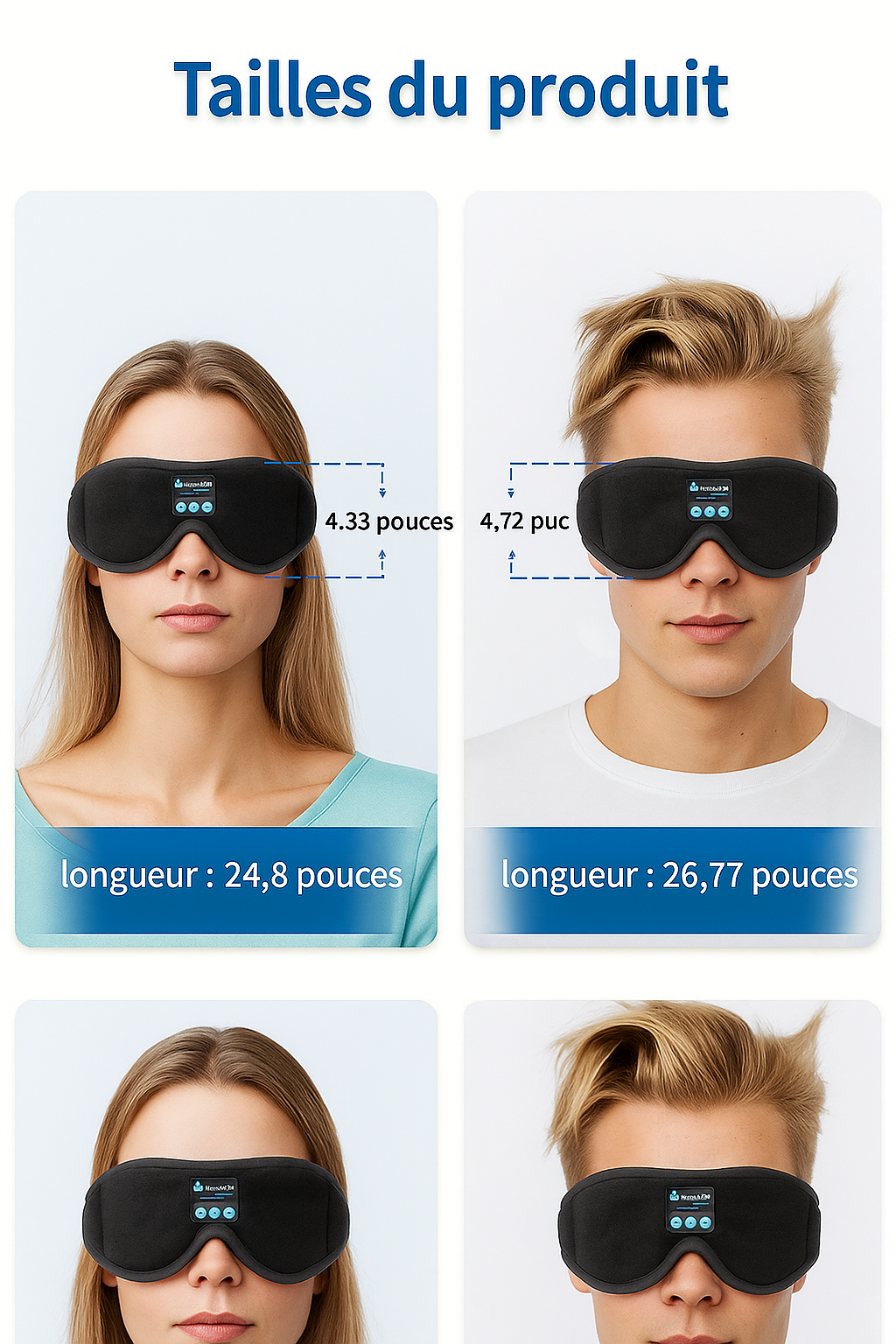Écouteurs de Sommeil Bluetooth 3D