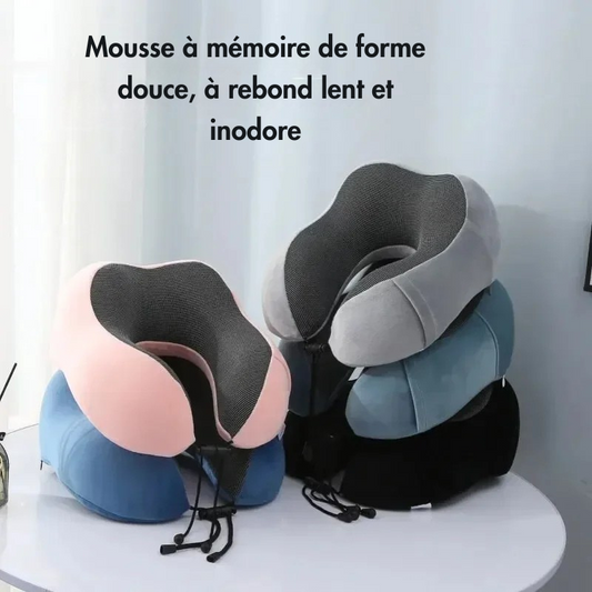Oreiller de Voyage Ergonomique U - Coton à Mémoire de Forme